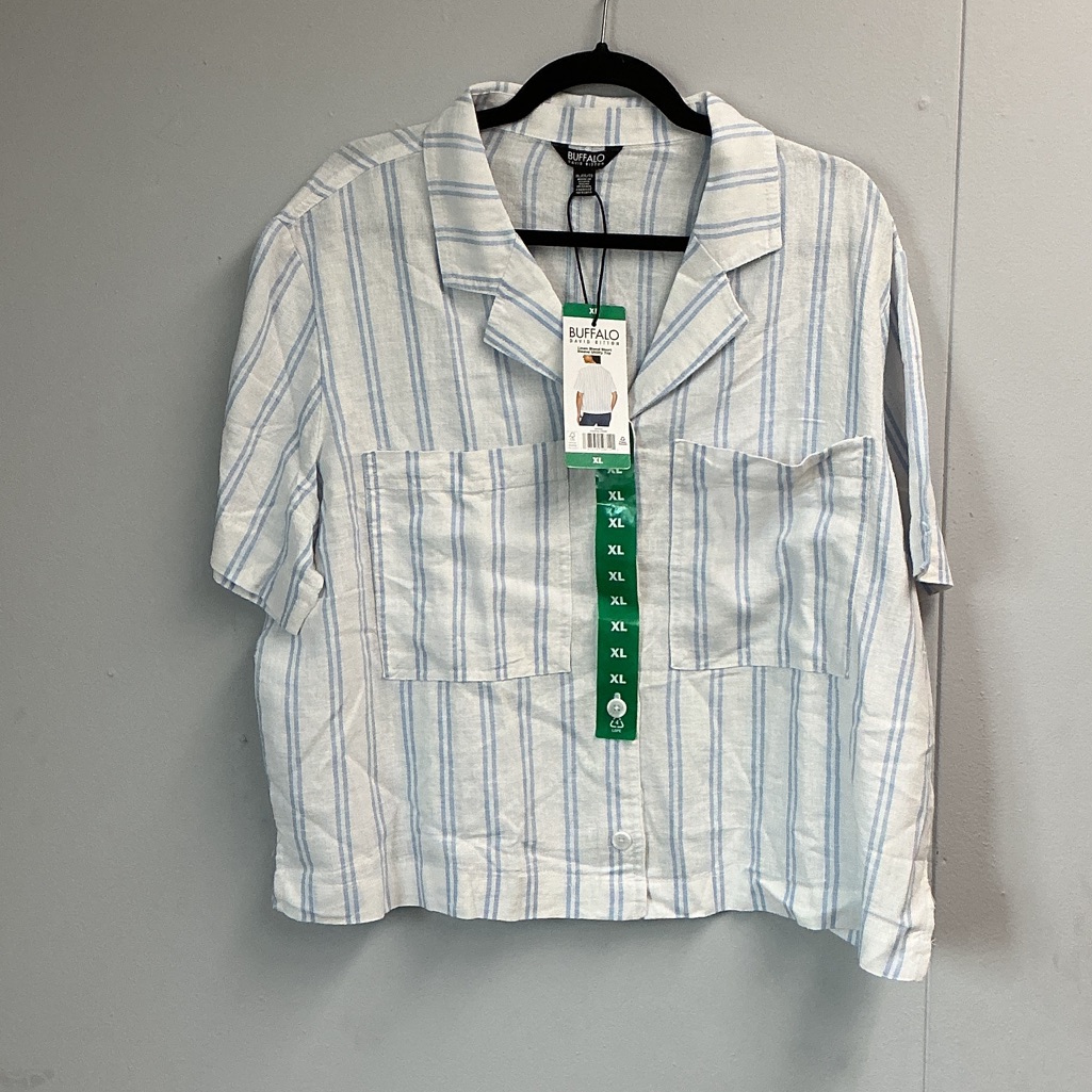 Buffalo David Bitton Blue And White Striped Shirt Buffalo David Bitton Blue And White Striped Shirt
